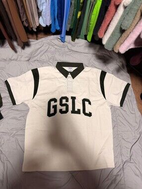 Gymshark GSLC Rugby Polo Shirt in White & Dark Green